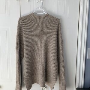 Ardene Cream Cowl Neck Sweater with Chunky Knit and Relaxed Fit